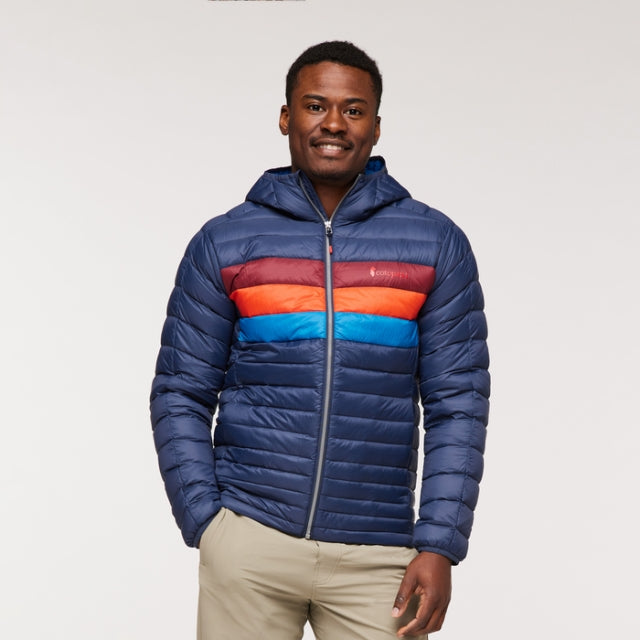 Cotopaxi Mens Fuego Hooded Down Jacket INK Ink Stripes / S