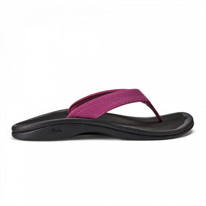 Olukai Womens Ohana Orchid Flower / Black