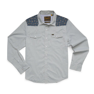 Howler Brothers Mens H Bar B Tech Longsleeve Rancher Floral: Smoke Blue