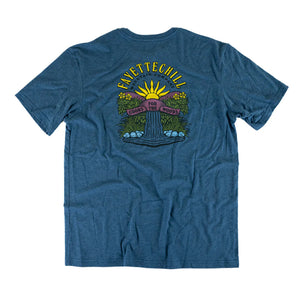 Fayettechill Men's Cedar Falls Short Sleeve Heather Blue Storm