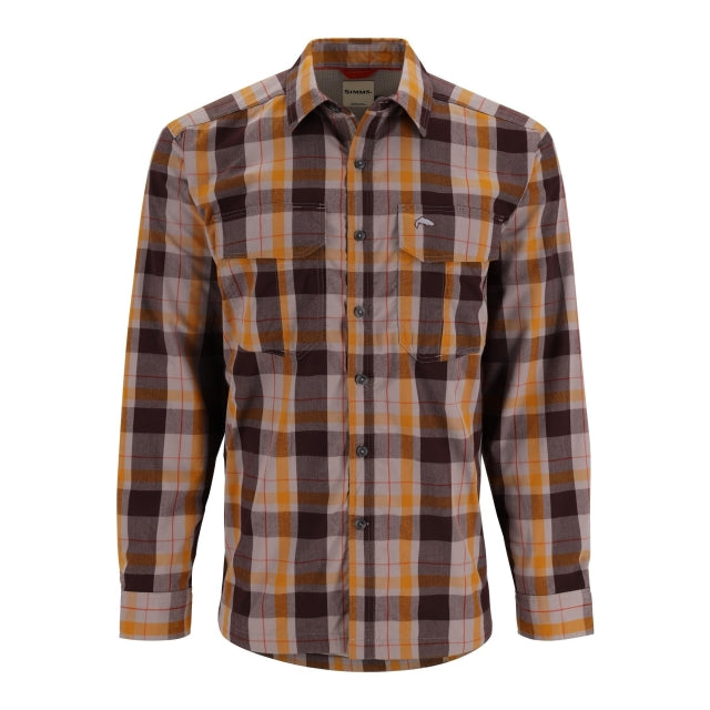 Simms Fishing Men's ColdWeather Long Sleeve Shirt 1239 Dolomite Logan Plaid