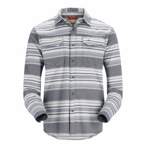 Simms Fishing Mens Gallatin Flannel Fishing Long Sleeve Shirt 552 Navy/Sterling Stripe