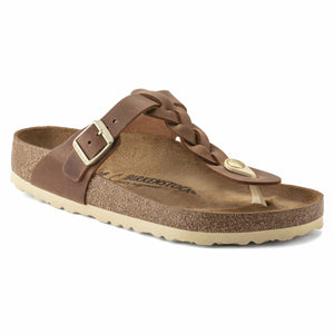 Birkenstock Gizeh Braid Oiled Leather - Reg Cognac
