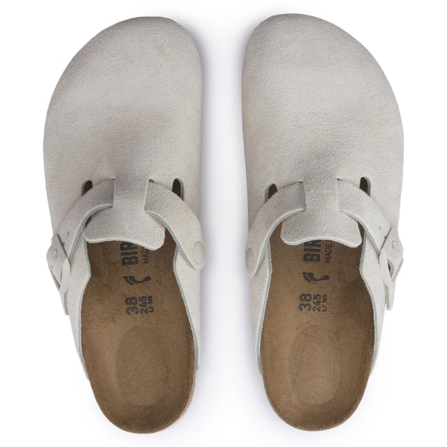 Birkenstock Boston Suede - Nar Antique White