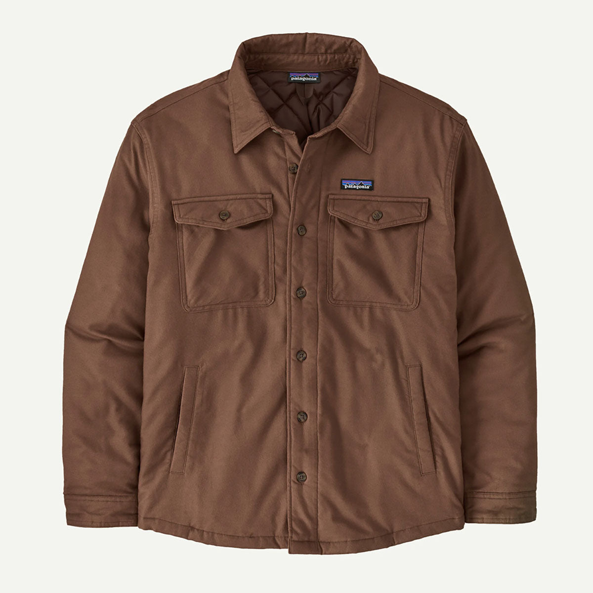 Patagonia Mens Lightweight Insulated Fjord Flannel Shirt Berm Brown