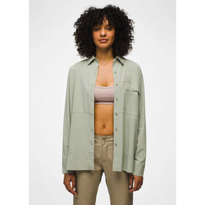 Prana Women's Railay Long Sleeve Button Down Juniper Green