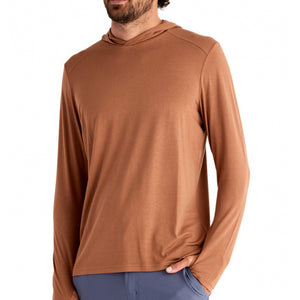 Free Fly Apparel Mens Bamboo Shade Hoodie 618 Desert Sand Red