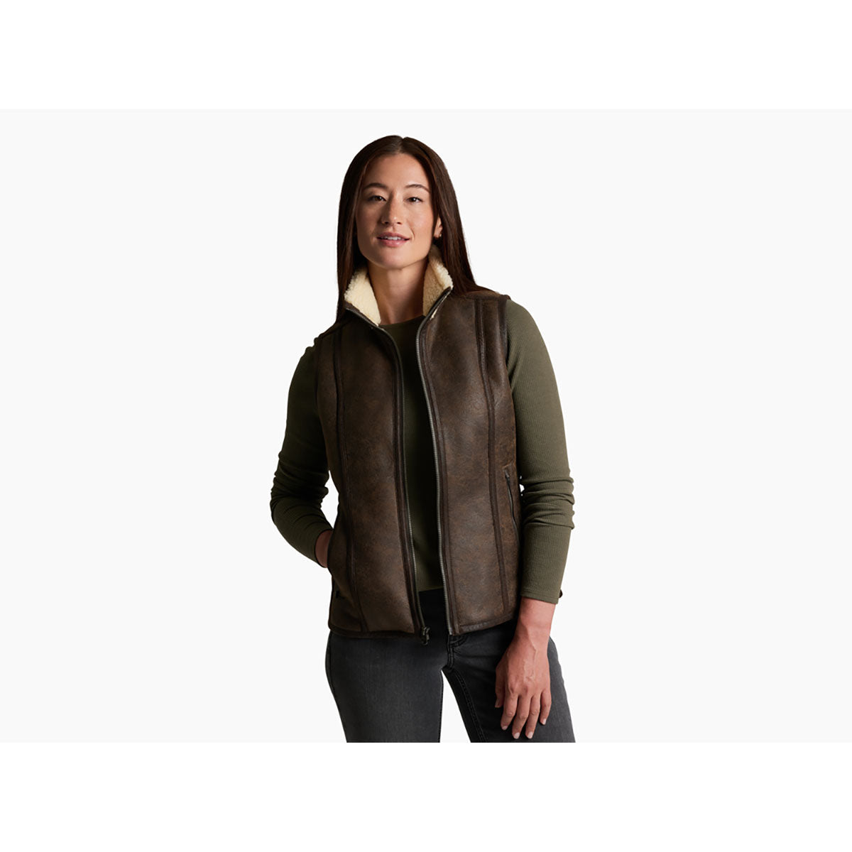 Kuhl Womens Dani Sherpa Vest Oak