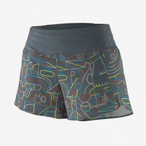 Patagonia W Strider Pro Shorts - 3 1/2 in. LYNO Lose Yourself Outline: Nouveau Green