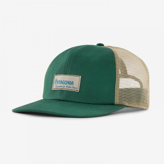 Patagonia Relaxed Trucker Hat WLCO Water People Label: Conifer Green