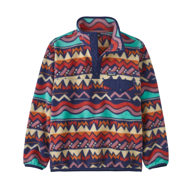 Patagonia Kids' Lightweight Synchilla Snap-T Pullover GSD Lofoten Geo: Sound Blue / L