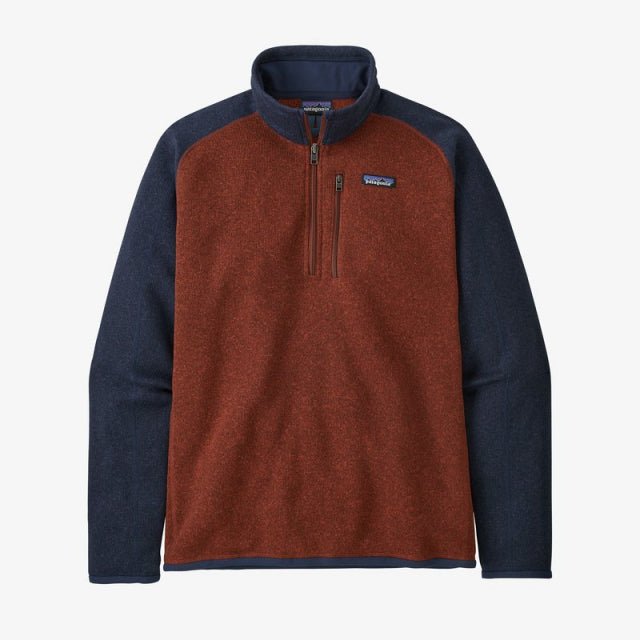 Patagonia Mens Better Sweater 1/4 Zip Barn Red w/New Navy