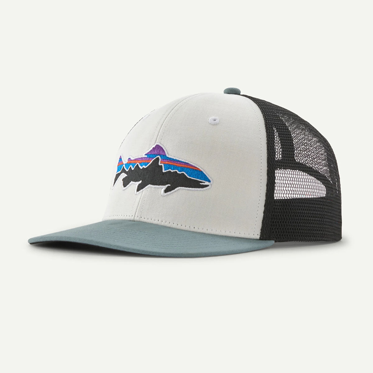 Patagonia Fitz Roy Trout Trucker Hat White w/Blue Sage