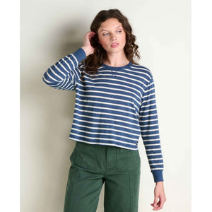 Toad&Co. Womens Boundless Jersey Long Sleeve Tee 037 Canal Pattern
