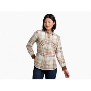 Kuhl Womens Tess Flannel Long Sleeve DOVE Dove