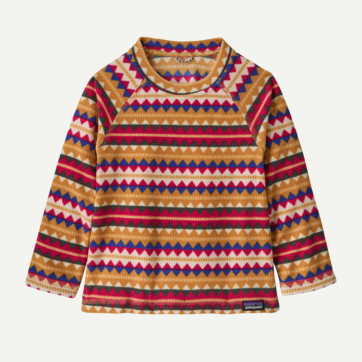 Patagonia Baby Micro D Crew Diamond Stripe: Rutabaga White