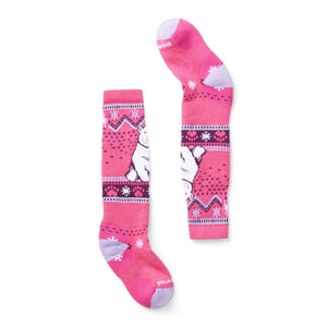 Smartwool Kids' Wintersport Full Cushion Polar Bear Pattern Over The Calf Socks 89 Power Pink / L