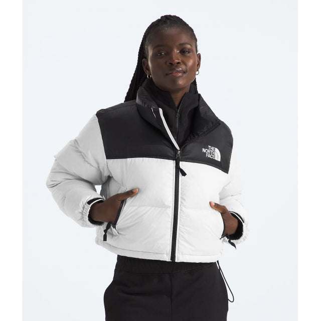 The North Face W Nuptse Short Jacket ROU White Dune/TNF Black