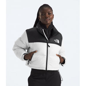 The North Face W Nuptse Short Jacket ROU White Dune/TNF Black