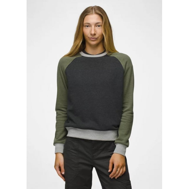 Prana Women's Cozy Up Sweatshirt 303 Rye Green Block