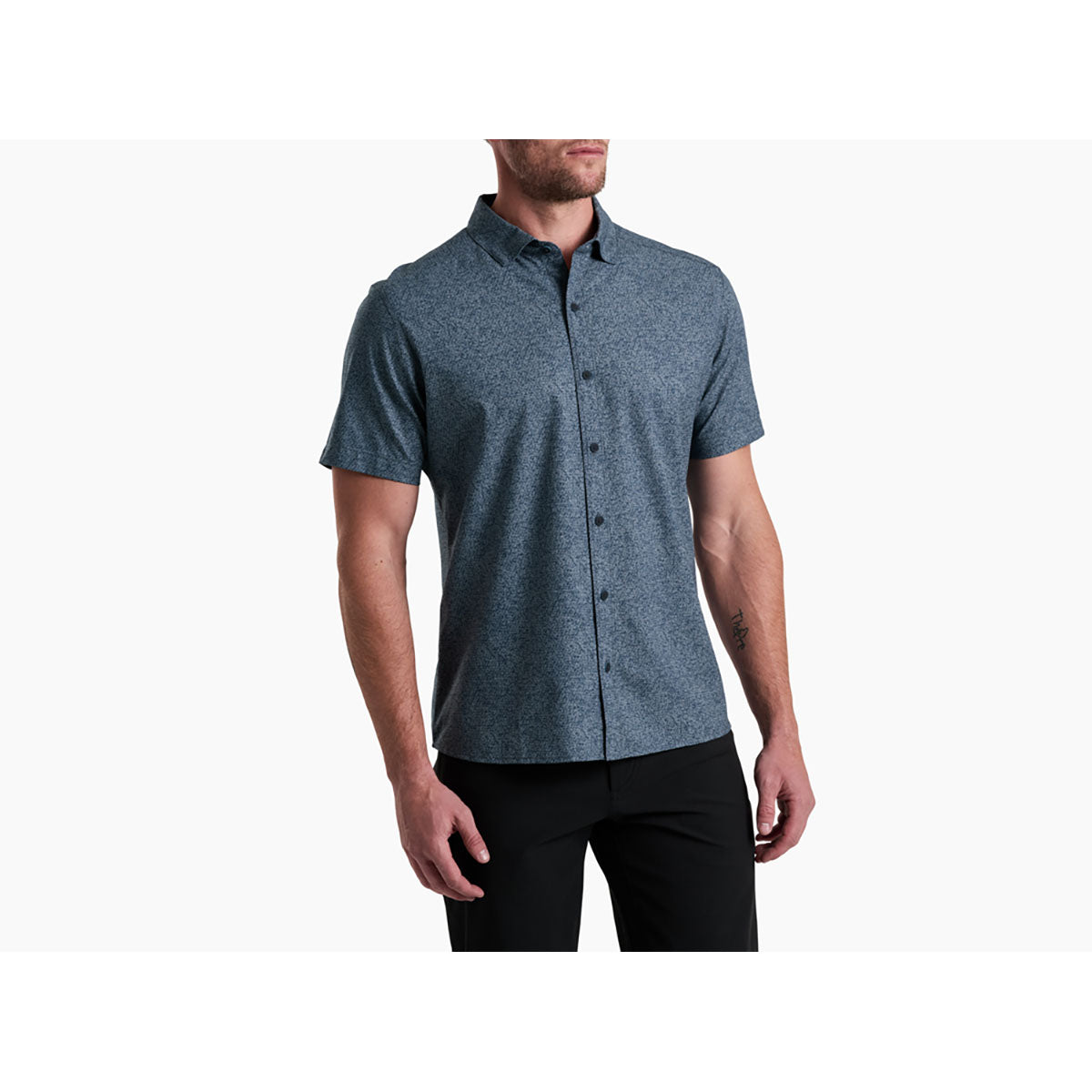 Kuhl Mens KUHL Breeze Short Sleeve Blue Gravel