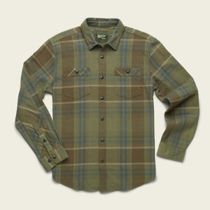 Howler Brothers Mens Rodanthe Blanket Flannel ROD Pablo Plaid:Thistle Green