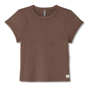 Vuori W SS Halo Baby Tee HK Chocolate Milk Heather / M
