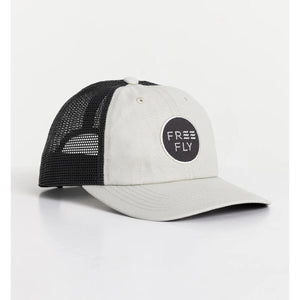 Free Fly Apparel Low Pro Badge Trucker Hat Harbor Grey