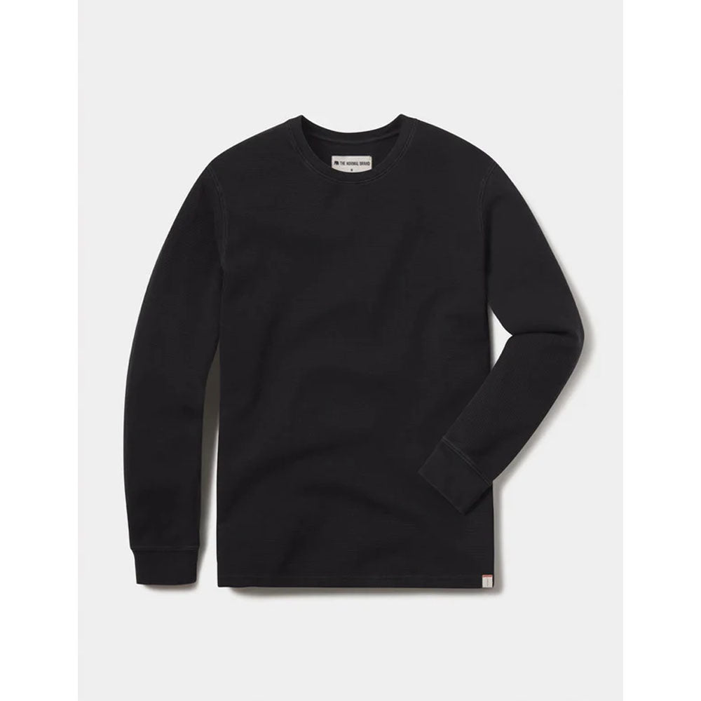 The Normal Brand Men's Vintage Thermal Crew Black