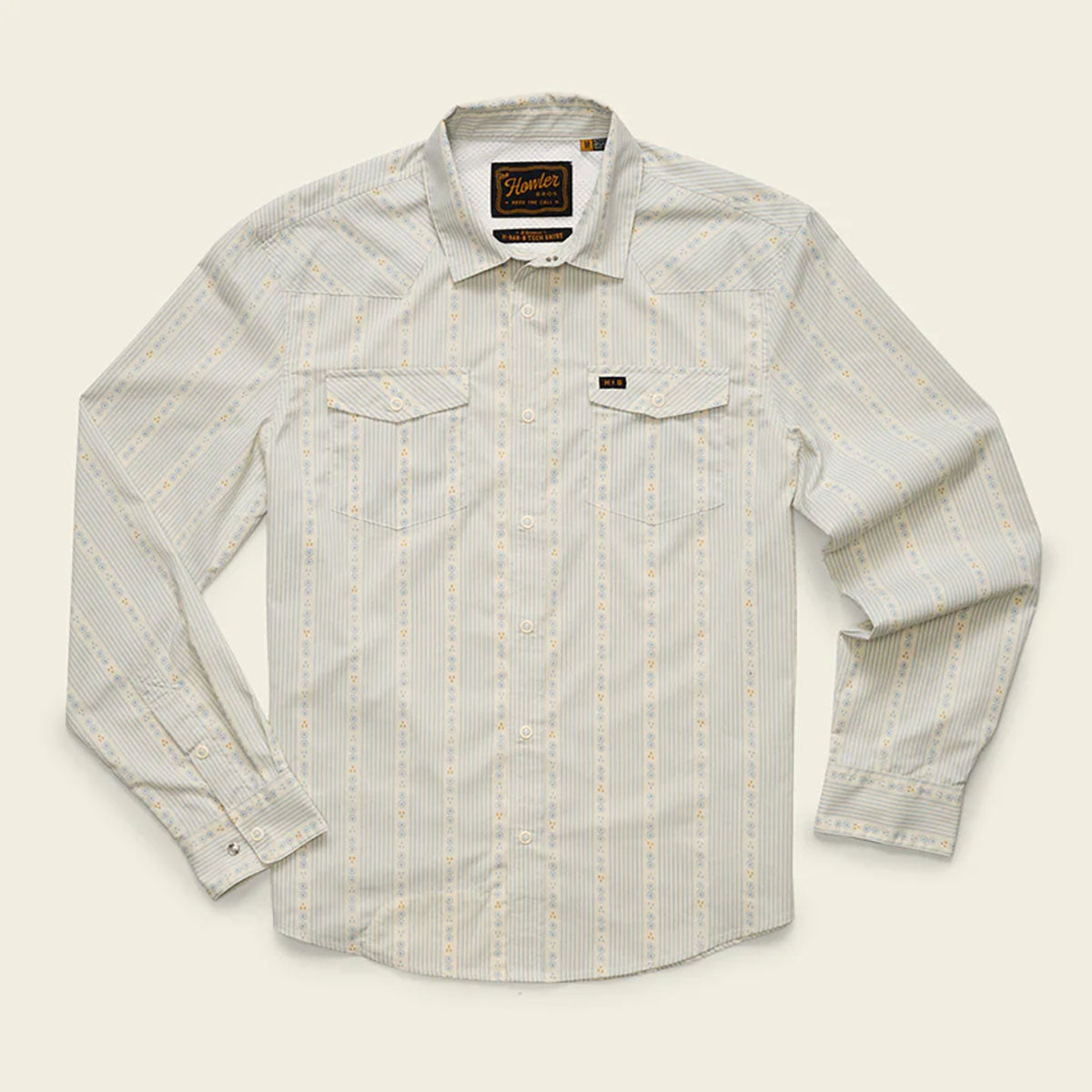 Howler Brothers Mens H Bar B Tech Longsleeve osquero Stripe : Off White / M