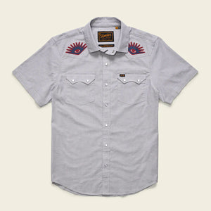 Howler Brothers Mens Crosscut Deluxe Shortsleeve Shirt High Times : Light Grey
