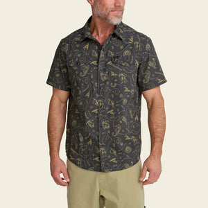 Howler Brothers Mens H Bar B Snapshirt Sea Rodeo: Antique Black