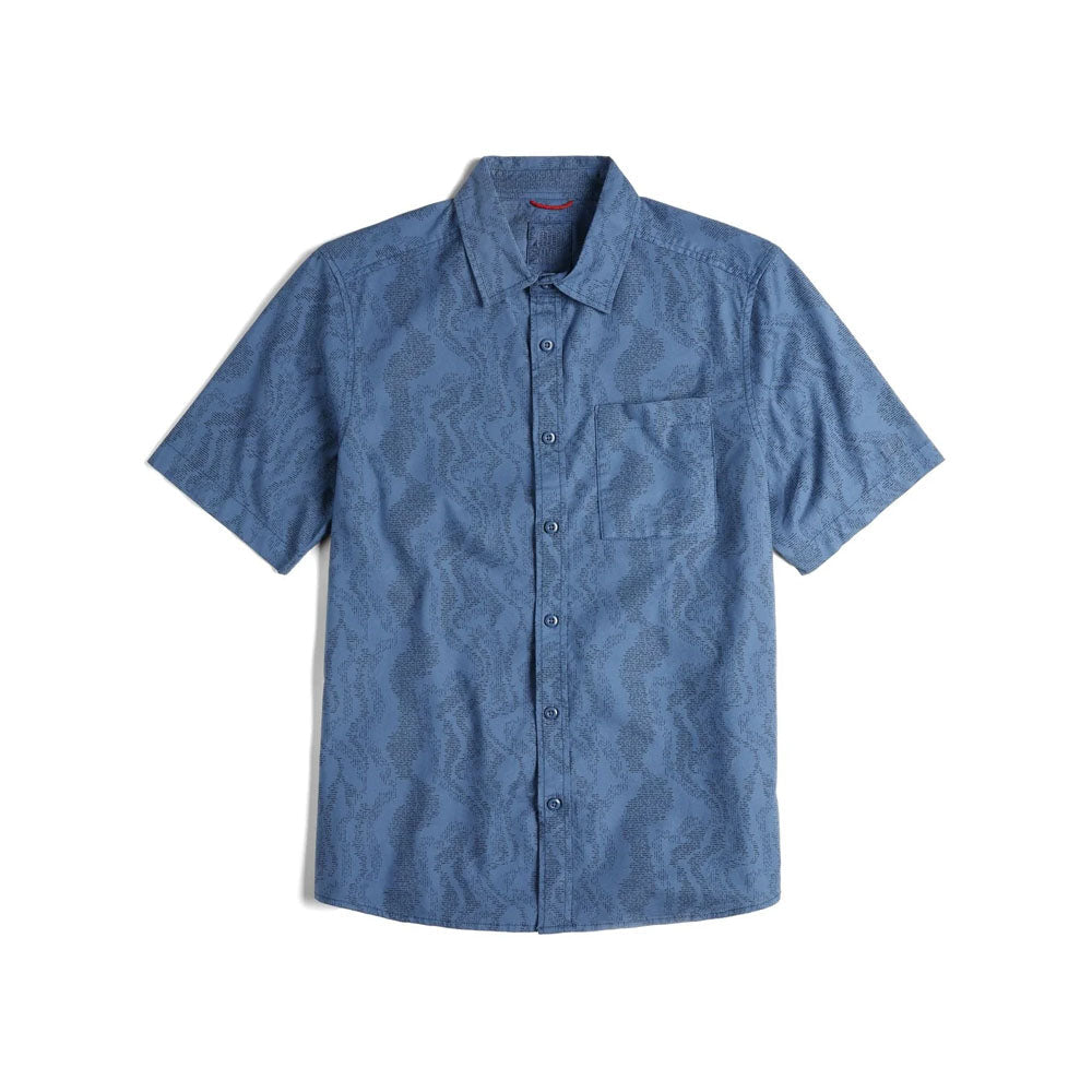 Topo Designs Mens Desert Shirt Short Sleeve Stone Blue River Bed