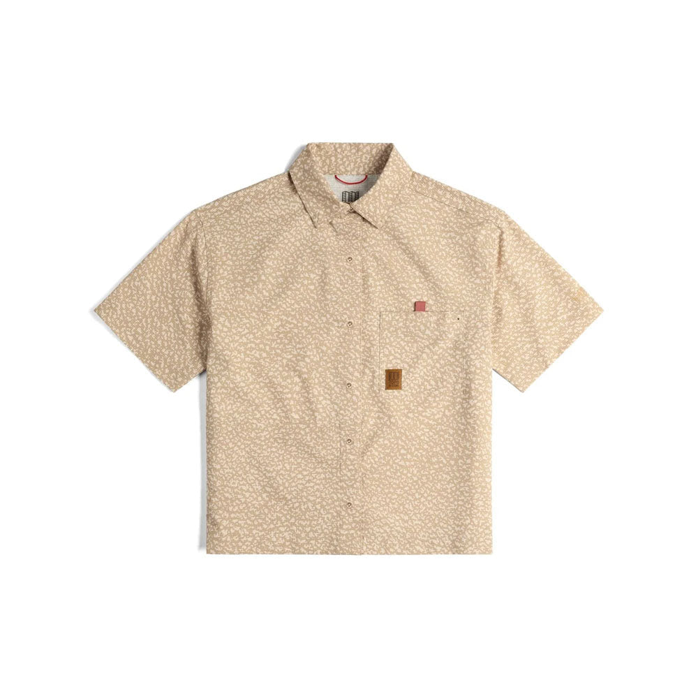 Topo Designs Womens Retro River Short Sleeve Shirt Crackle Sesame