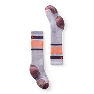 Smartwool Kids' Wintersport Full Cushion Stripe Over The Calf Socks Purple Eclipse Heather