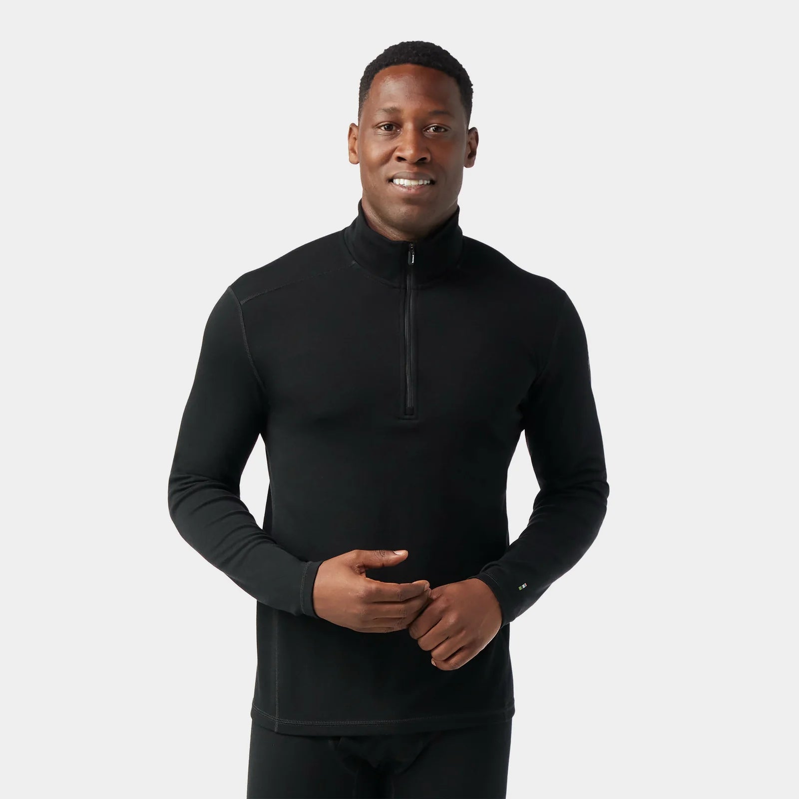 Smartwool Mens Classic Thermal Merino Base Layer 1/4 Zip Black