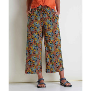 Toad&Co. Womens Sunkissed Wide Leg Pant II Black Floral Dot Print