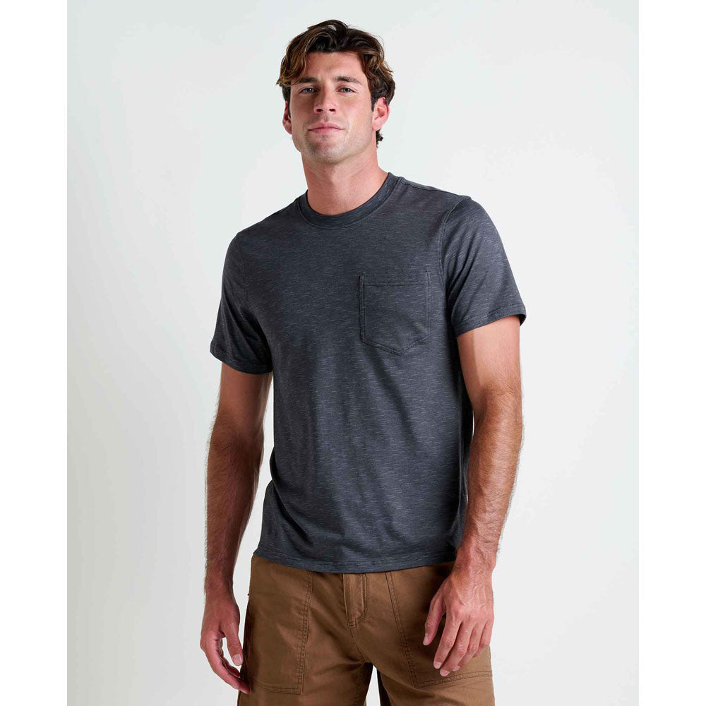 Toad&Co. Mens Tempo Short Sleeve Pocket Crew Soot