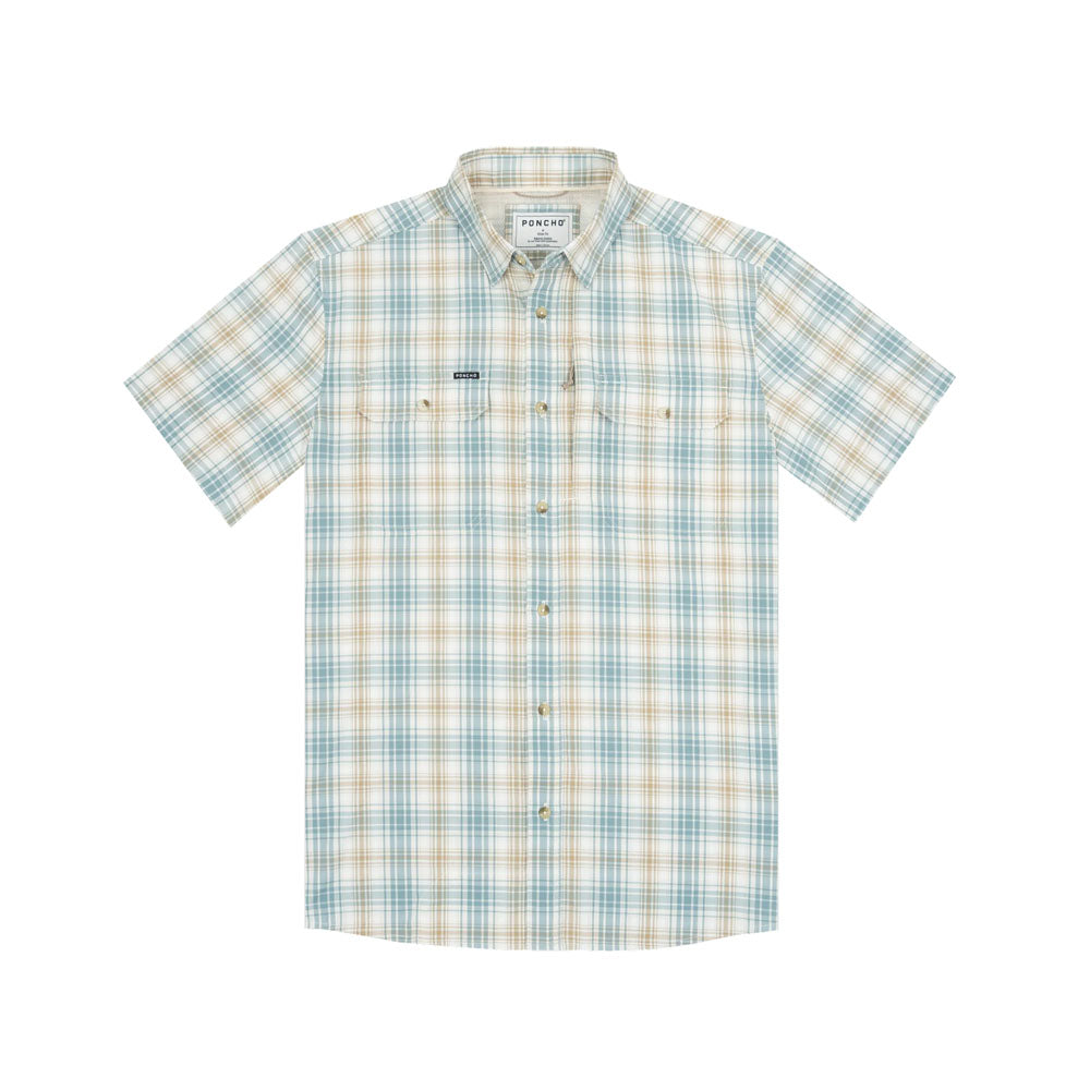Poncho Mens The Double Haul Brown/Green Plaid