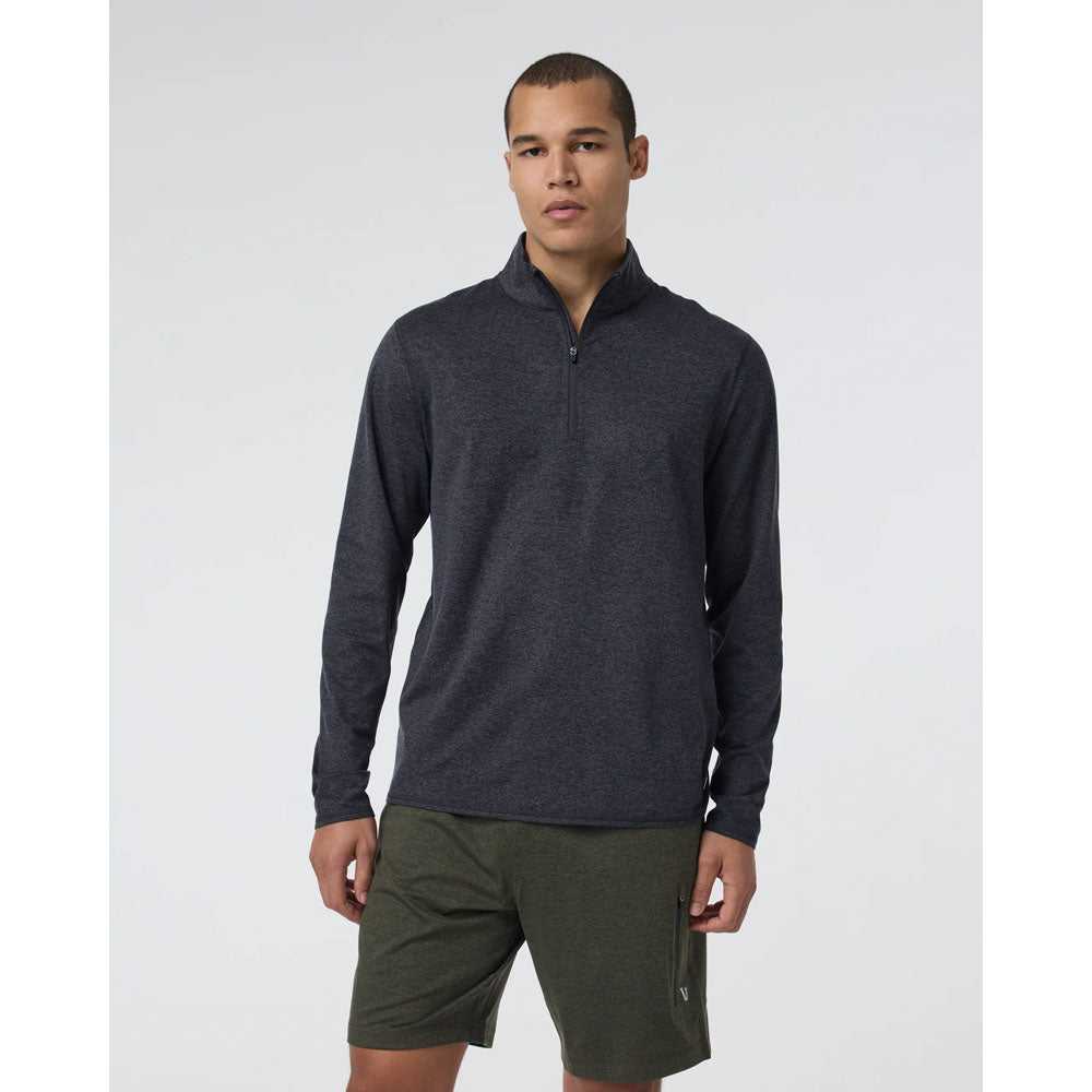 Vuori M Ponto 1/2 Zip Mock Neck Charcoal Heather