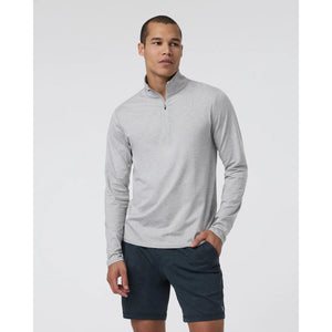 Vuori M Ponto 1/2 Zip Mock Neck Light Heather Grey