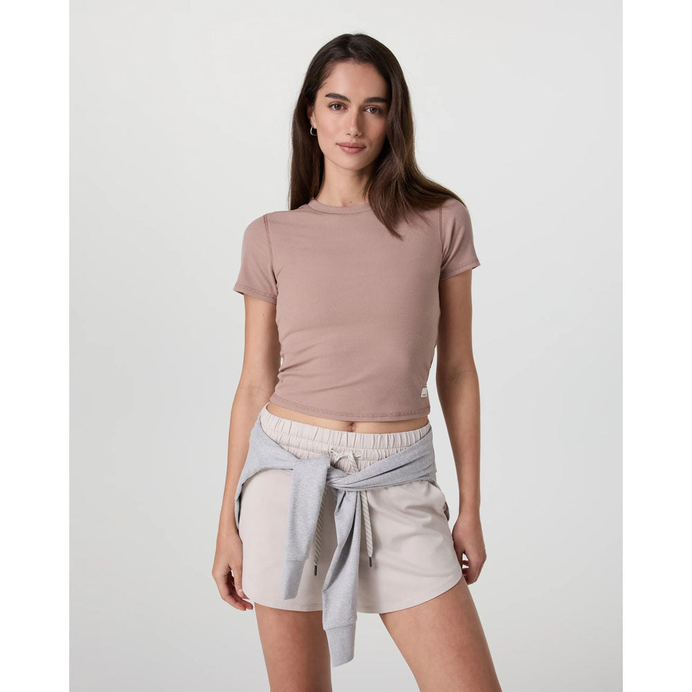 Vuori Womens Mudra Fitted Tee Rose Clay