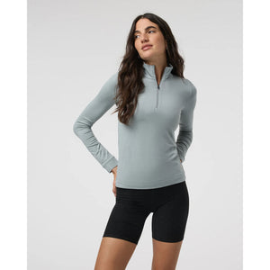 Vuori W Halo Essential Half Zip Chalk Blue Heather