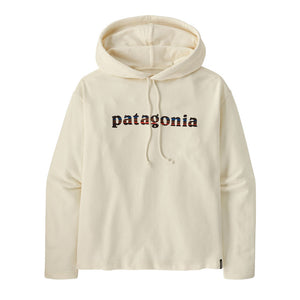 Patagonia Womens Lightweight 73 Text Logo Wildrise Hoody Birch White