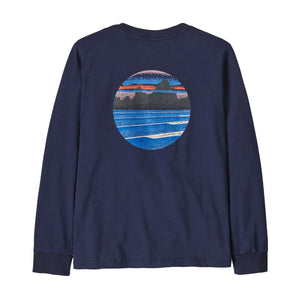 Patagonia Kids' Long-Sleeved Skyline Stencil T-Shirt New Navy