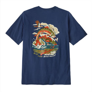 Patagonia Mens Short-Sleeved Take a Stand Responsibili-Tee Pine Stream: Clement Blue