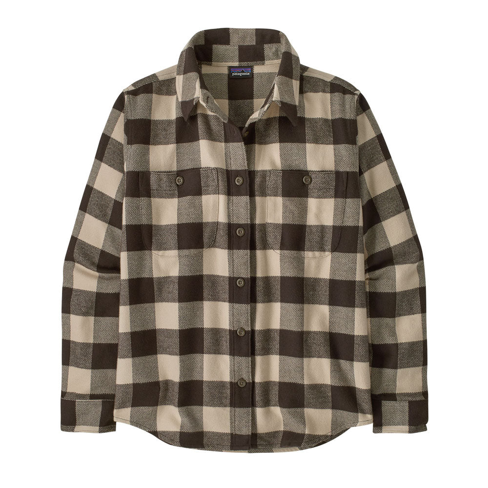 Patagonia Womens Fjord Flannel Shirt Buffalo Check: Otter Brown