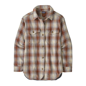 Patagonia Womens Fjord Loft Overshirt Jacket Alpenglow: Oar Tan