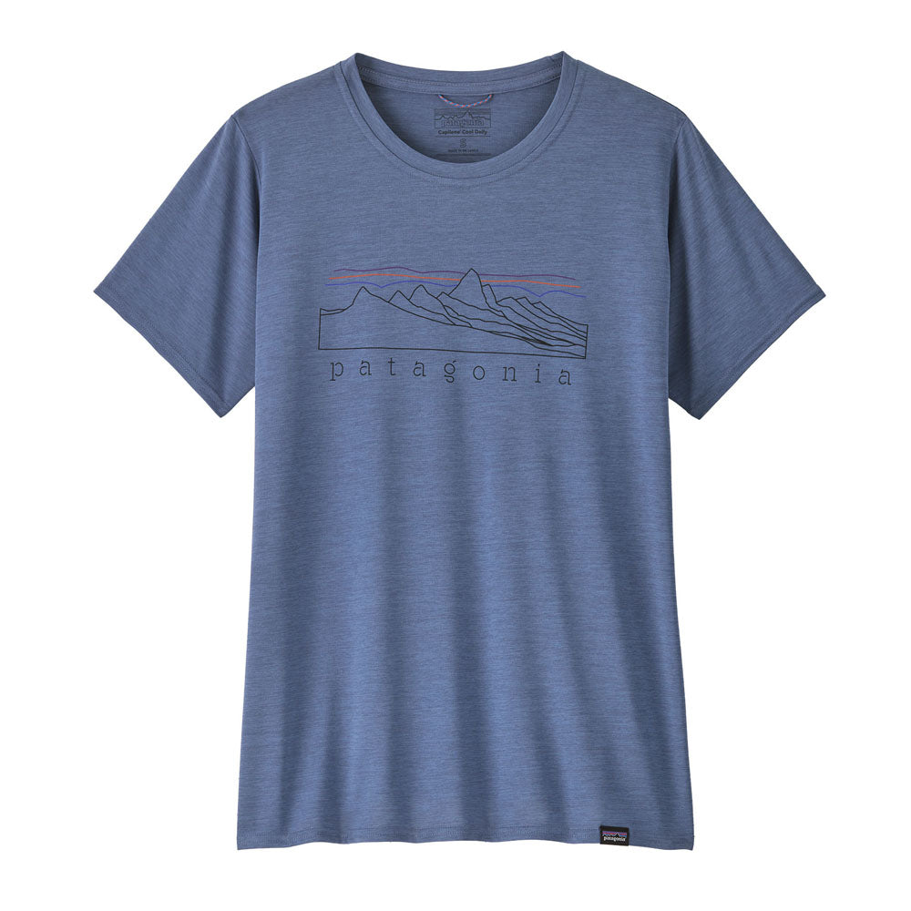 Patagonia Womens Capilene Cool Daily Graphic Shirt Stratapeaks: Current Blue X-Dye
