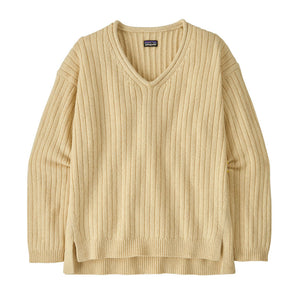 Patagonia Womens Recycled Wool-Blend V-Neck Sweater Dark Natural